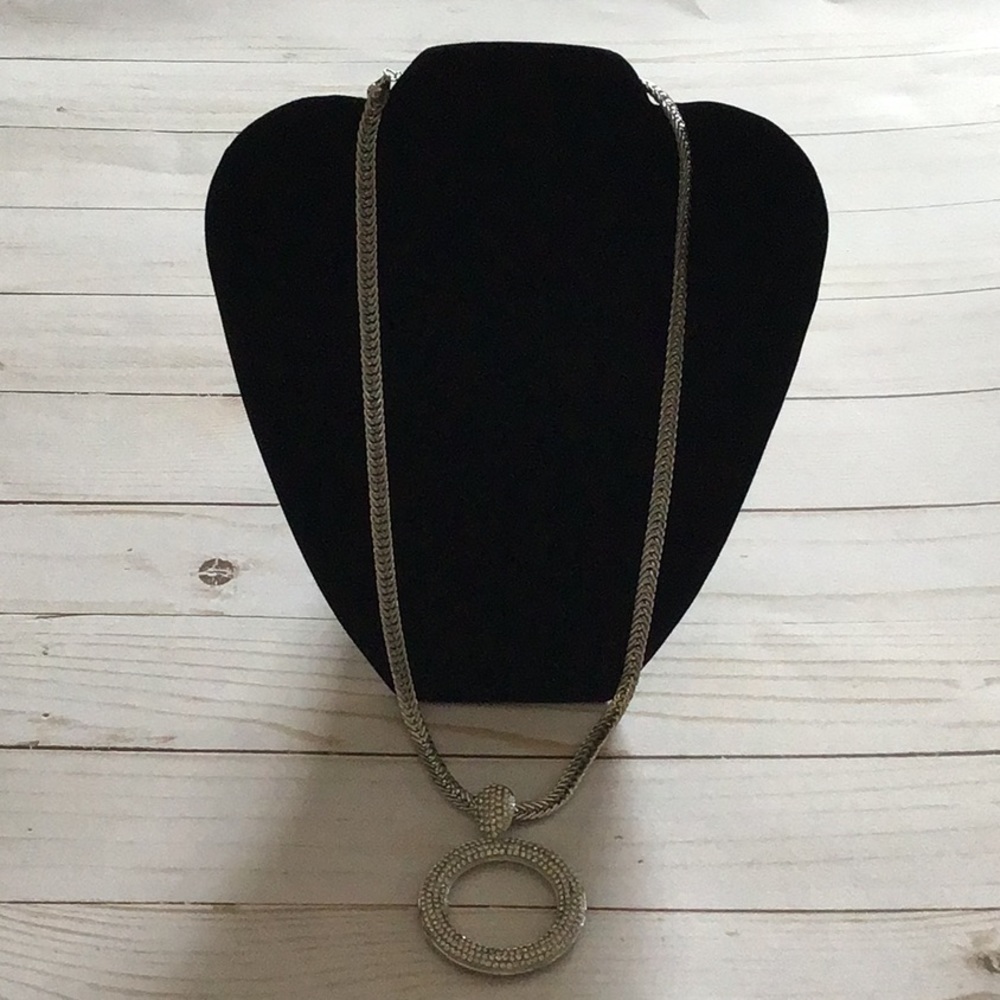 Silver Necklace with Bling